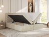 Boxspringbett AVERTA 140 x 200 cm mit Bettkasten und Topper, Doppelbett mit Bonnell-Federkernmatratze, gepolstertem Kopfteil, Stauraum, modernes Schlafzimmer Bett - Beige Velvet - H3 Bild 3