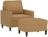 vidaXL Sessel mit Hocker Braun 60 cm Samt 3201052 Bild 3