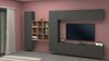 Dmora Ausgestattete Wand Agira, 4-türiges TV-Ständer-Wohnzimmerset, Mehrzweck-Wohnzimmermöbel, 100 % Made in Italy, 350 x 30 x 180 cm, Anthrazit, Bild 2