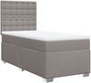 vidaXL Boxspringbett mit Matratze Taupe 100x200 cm Stoff 3292717 Bild 3