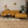 Bronx71 Ecksofa Denver Chenille ockergelb/cognac rechts Bild 1