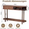 HOLTICO Konsolentisch mit Schiebetüren & Stauraumschrank, Schmaler Sofatisch, Eingangstisch (1-St), Sideboard-Tisch für Wohnzimmer, Flur, Schlafzimmer Bild 2
