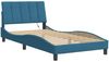 vidaXL Bettgestell mit LED ohne Matratze "Hanko" Blau 100x200 cm Samt 3213767 Bild 3