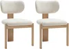 Vente-unique - WILANA Stuhl Stoff Weiß - B 60 cm x H 85 cm x L 56 cm Bild 2