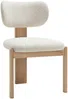 Vente-unique - WILANA Stuhl Stoff Weiß - B 60 cm x H 85 cm x L 56 cm Bild 4