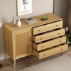 Merax Sideboard 120 cm Holzseitenschrank mit 4 Schubladen und 1 Schranktür, Holzfarbe Bild 2