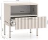 Selsey 'Derriva' Nachttisch mit geriffelter Schublade, hellbeige, ca. 53 x 50 x 35 cm Bild 5