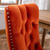 Esszimmerstuhl-Set 2er, Samt mit hoher Rückenlehne & Massivholzbeinen, Orange, ohne Armlehnen Bild 5