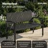 STEELSØN 'Mirador' Polyrattan Bank 2 Sitzer, schwarz, 120 cm, wetterfest & UV-beständig, Outdoor Sitzbank, Gartenbank bis 320 kg belastbar Bild 3
