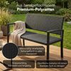 STEELSØN 'Mirador' Polyrattan Bank 2 Sitzer, schwarz, 120 cm, wetterfest & UV-beständig, Outdoor Sitzbank, Gartenbank bis 320 kg belastbar Bild 2