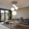 Elegante LED Hängeleuchte mit 5 Opal-Glaskugeln Bild 5