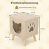 Katzenklo Schrank modernes Katzentoiletten-Möbel mit abnehmbarem Deckel Katzeneingang & Fenster Natur Bild 2