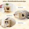 Katzenklo Schrank modernes Katzentoiletten-Möbel mit abnehmbarem Deckel Katzeneingang & Fenster Natur Bild 5