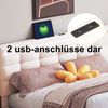 Intelligentes LED Polsterbett 140x200 cm Mit App Steuerung Und 4 Schubladen Doppelbett Mit USB Anschlüssen Music Sync Modus In Beige Bild 5