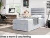 MEBLINI Boxspringbett KARIM 90x200 cm mit Bettkasten - H4/Hellgrau Samt Gepolstert Einzelbett mit Topper & Taschenfederkern-Matratze - 90x200 Rechts Bild 4