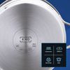 KHG Induktion Kochtopf | Ø 20 cm und 3 Liter Volumen | Suppentopf, Fleischtopf aus rostfreiem Edelstahl | Topf inkl. Glasdeckel mit Sieb | Innenskala, Ausguss Bild 5