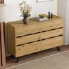 Moderner Sideboard-Schrank mit 6 Schubladen – Holzoptik, Metallfüße, Viel Stauraum, Minimalistisches Design, Für Wohnzimmer & Esszimmer – 120x40x75,5 cm Bild 3
