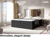 MEBLINI Boxspringbett LIONEL 180x220 cm mit Bettkasten - H3/Schwarz Webstoff Polsterbett - Doppelbett mit Topper & Bonellfederkern-Matratze Bild 4