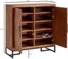 Schuhschrank Sheesham Massivholz 100 x 105 x 40 cm Schuhregal Geschlossen, Design Schuhkommode Flurschrank mit Ablage, Schuhaufbewahrung Flurkommode für Schuhe Hoch Bild 4