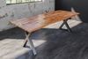 Esstisch Baumkante Massiv Mango naturfarben 180 x 90 silber X-Gestell DORA 71078865 Bild 2