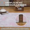 GarveeMore Teppich aus Perlvelours für Wohnzimmer & Schlafzimmer, faltbar, waschbar, rechteckig, Höhe: 5 mm, abstraktes Tuschmuster, rutschfeste Rückseite, 120x170 cm, Rosa Bild 3