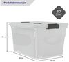 PROREGAL® Aufbewahrungsbox mit Deckel 30-60 Liter Kunststoff Transparent Stapelbar (6 St) Bild 2
