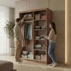 Beautysofa Kleiderschrank HELA moderner Kleiderschrank mit Spiegel (Schiebetürenschrank mit Kleiderstange und Regalböden, Schrank für Schlafzimmer, Flur & Ankleidezimmer) wahlweise ohne oder mit Schubkasteneinsätzen Bild 3