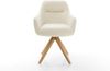 Drehstuhl Pejo-Flex Teddystoff Beige Holzgestell kantig Natur 180° drehbar Taschenfederkern Bild 2