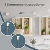 VASAGLE Spiegelschrank, Hängeschrank mit verstellbaren Ablagen, Beleuchtung, 3 Türen, modern, 15 x 60 x 55 cm, weiß Bild 4