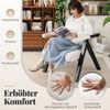 Gepolsterter Loungesessel mit Armlehnen & Metallrahmen Sessel Modern Sofastuhl Relaxsessel Beige Bild 4