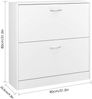 Homfa Schuhschrank (1-St) Schuhregal mit 3 Klappen,Schuhkipper weiß,2 Türen/3Türen Bild 3
