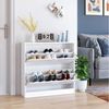 Homfa Schuhschrank (1-St) Schuhregal mit 3 Klappen,Schuhkipper weiß,2 Türen/3Türen Bild 4