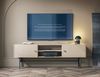 AX LIVING TV Bank beige Dinley – 155 cm Lowboard mit Metallgestell Bild 5