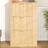 Schuhschrank 70x23 cm Natur MDF Holzmaserung 3 Türen 6 Ablageböden schlank Flurschrank Garderobe 30kg Bild 5