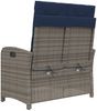 vidaXL Gartenbank Verstellbar mit Kissen Grau Poly Rattan 368223 Bild 5