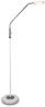 Kleine LED Stehlampe SANDOR Leselampe dimmbar aus Metall Weiß & Chrom Höhe 130cm Bild 2