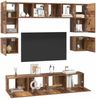 vidaXL TV-Schrankset Wandmontiert 8 pcs Altholz Holzwerkstoff 3393333 Bild 3