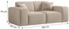 Sofa Designersofa CELES PREMIUM 2-Sitzer in Stoff Artico Beige Bild 3