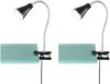 LED Klemmleuchten 2er SET 1 flammige Kunststoff Schwanenhalslampe in Schwarz Bild 2