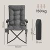 SONGMICS Campingstuhl, verstellbare Rückenlehne 95°-150°, 6 cm Polsterung, Tragetasche, Angeln, Garten, Camping, grau Bild 5