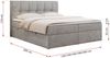 Boxspringbett mit Kopfteil und Topper, Doppelbett - RICO - 160x200cm - Hellgrau Stoff - H4 Bild 5