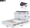Schrankbett 140×200 cm, umbaubar mit Schublade, Regal, USB & Steckdose, Weiß, ohne Matratze Bild 4