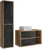 Vente-unique - TIKITIKI Bathroom furniture set Holz, Platte Beige - B 45,5 cm x H 60 cm x L 100 cm Bild 2
