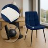 Esszimmerstuhl FANOR - Samt Dunkelblau 45x55x84 cm | Essstühle Esszimmerstühle Küchenstühle Wohnzimmerstühle Bild 2