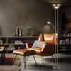LED Stehleuchte, Glas, messingfarben, dimmbar, H 180 cm Bild 3