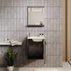 Badplaats Gäste-WC Waschtisch Set Etna 40 x 22 cm Schwarz Matt - Platzsparend Badmöbel Set mit Waschbecken und Unterschrank Bild 4