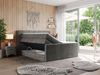 Boxspringbett KING EIGAR, mit einer Doppelmatratze, einem genähten Kopfteil - 140x200 - Dunkelgrau Velours - H4 Bild 2