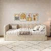 Odikalo Schlafsofa 90x200 90x190 Schlafcouch Polsterbett mit USB und Schubladen, mit 2 Schubladen für Stauraum, Schlafsofa, Tagbett 90x200 cm / 90x190 cm, ausziehbar auf 180 cm, mit USB-Anschluss Bild 2