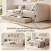 Odikalo Schlafsofa 90x200 90x190 Schlafcouch Polsterbett mit USB und Schubladen, mit 2 Schubladen für Stauraum, Schlafsofa, Tagbett 90x200 cm / 90x190 cm, ausziehbar auf 180 cm, mit USB-Anschluss Bild 3