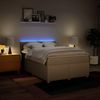 vidaXL Boxspringbett mit Matratze Creme 140x200 cm Stoff 3289008 Bild 5